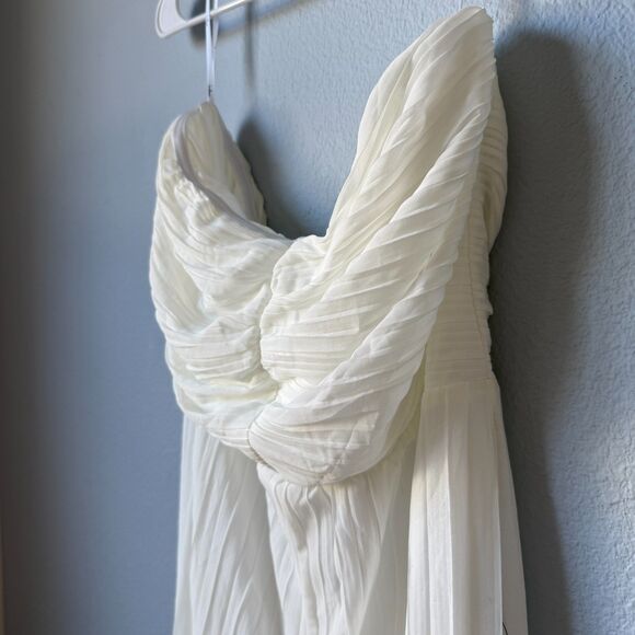 Lulus Certainly Charming White Pleated Strapless Wide-Leg Jumpsuit - Picture 5 of 11